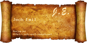 Jech Emil névjegykártya